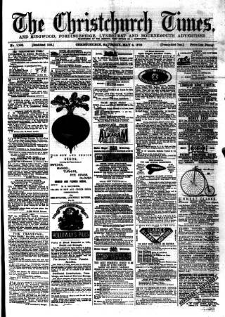 cover page of Christchurch Times published on May 4, 1878