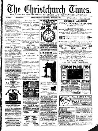 cover page of Christchurch Times published on March 19, 1887