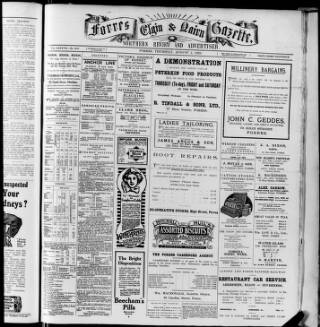 cover page of Forres Elgin and Nairn Gazette, Northern Review and Advertiser published on August 2, 1923