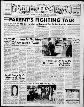 cover page of Forres Elgin and Nairn Gazette, Northern Review and Advertiser published on November 2, 1988