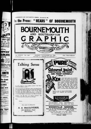 cover page of Bournemouth Graphic published on November 2, 1928