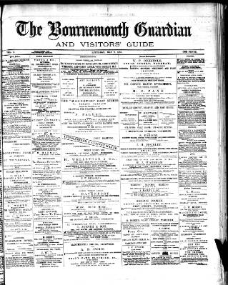 cover page of Bournemouth Guardian published on May 2, 1885