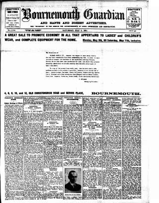 cover page of Bournemouth Guardian published on May 4, 1918