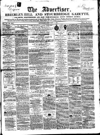 cover page of County Advertiser & Herald for Staffordshire and Worcestershire published on February 2, 1861