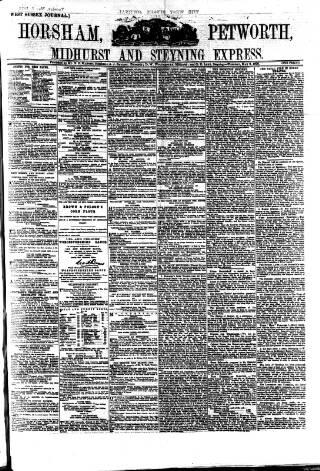 cover page of Horsham, Petworth, Midhurst and Steyning Express published on May 2, 1876