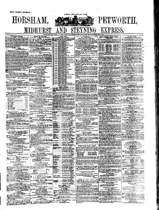 cover page of Horsham, Petworth, Midhurst and Steyning Express published on February 2, 1892
