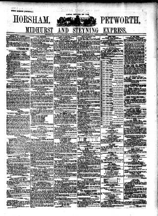 cover page of Horsham, Petworth, Midhurst and Steyning Express published on August 2, 1892