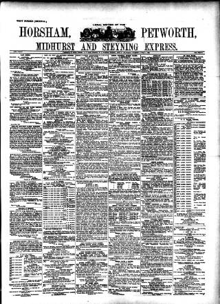 cover page of Horsham, Petworth, Midhurst and Steyning Express published on April 4, 1893