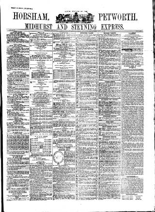 cover page of Horsham, Petworth, Midhurst and Steyning Express published on June 18, 1895