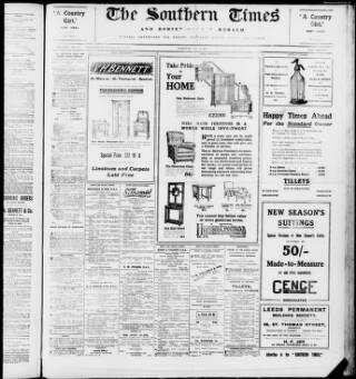 cover page of Southern Times and Dorset County Herald published on May 4, 1929