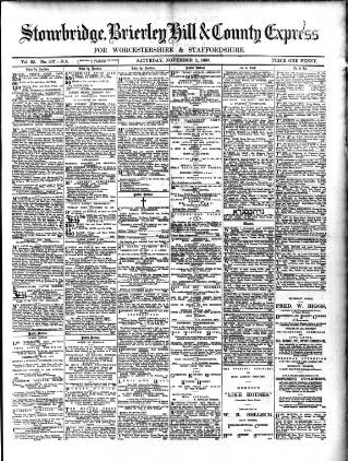 cover page of County Express published on November 2, 1889