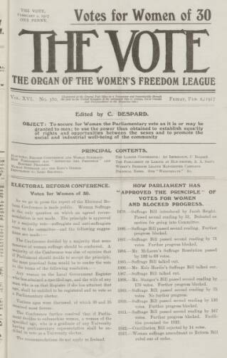 cover page of Vote published on February 2, 1917
