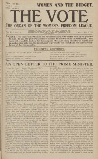 cover page of Vote published on May 2, 1924