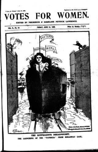 cover page of Votes for Women published on June 18, 1909