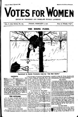cover page of Votes for Women published on February 2, 1912