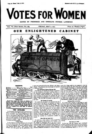 cover page of Votes for Women published on May 2, 1913
