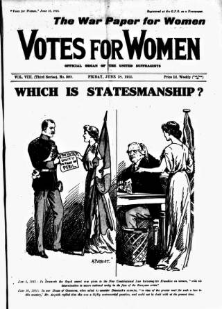 cover page of Votes for Women published on June 18, 1915