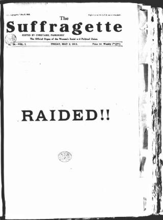 cover page of The Suffragette published on May 2, 1913