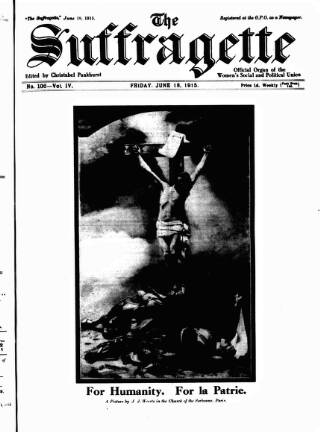 cover page of The Suffragette published on June 18, 1915