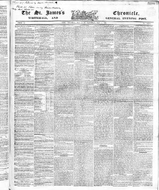 cover page of Saint James's Chronicle published on May 4, 1844