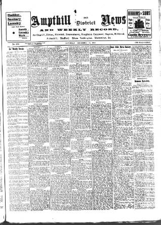 cover page of Ampthill & District News published on September 17, 1910