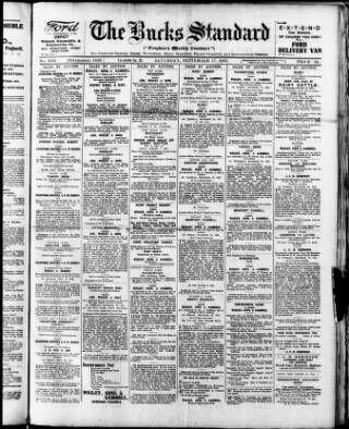 cover page of Bucks Standard published on September 17, 1921