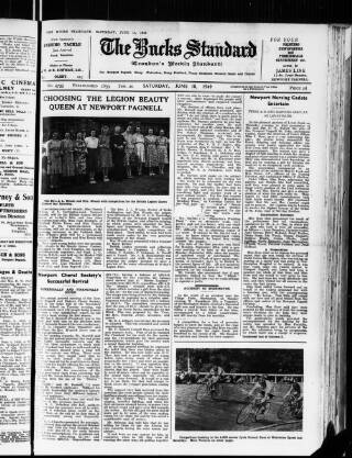 cover page of Bucks Standard published on June 18, 1949