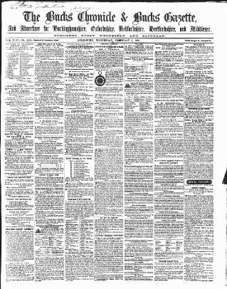 cover page of Bucks Chronicle and Bucks Gazette published on February 2, 1859