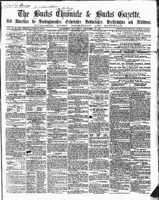 cover page of Bucks Chronicle and Bucks Gazette published on December 14, 1861