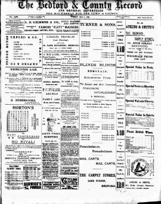 cover page of Bedford Record published on May 2, 1899