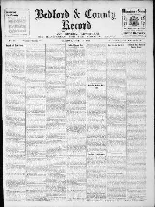 cover page of Bedford Record published on June 18, 1912