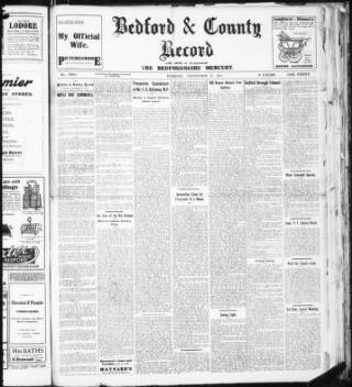 cover page of Bedford Record published on September 17, 1918
