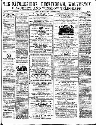 cover page of Oxfordshire Telegraph published on March 19, 1862