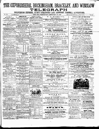 cover page of Oxfordshire Telegraph published on September 17, 1862
