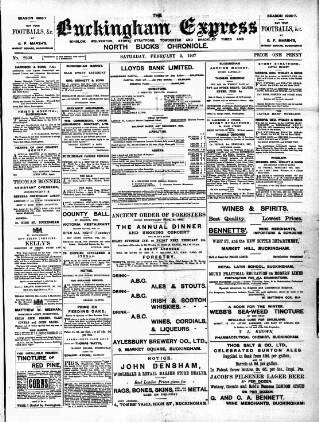 cover page of Buckingham Express published on February 2, 1907