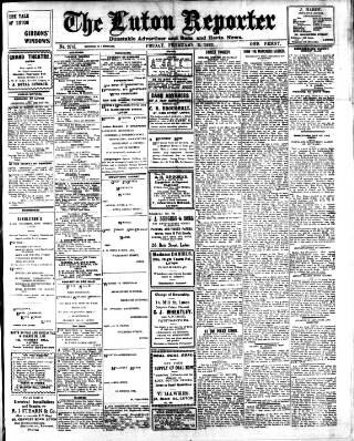 cover page of Luton Reporter published on February 2, 1923