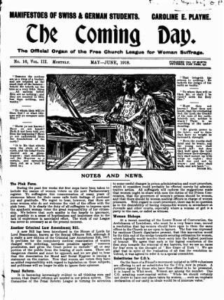 cover page of Free Church Suffrage Times published on May 15, 1918