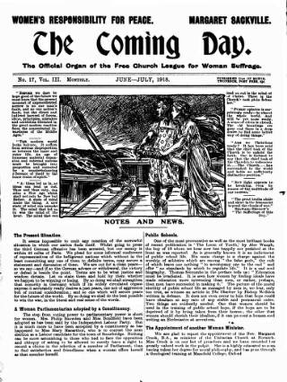 cover page of Free Church Suffrage Times published on June 15, 1918