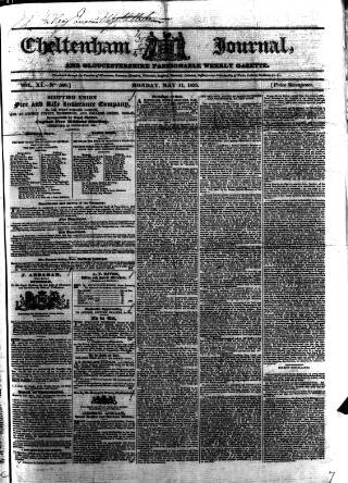 cover page of Cheltenham Journal and Gloucestershire Fashionable Weekly Gazette published on May 4, 1835