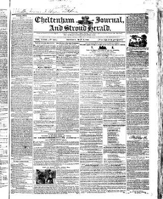cover page of Cheltenham Journal and Gloucestershire Fashionable Weekly Gazette. published on May 2, 1842