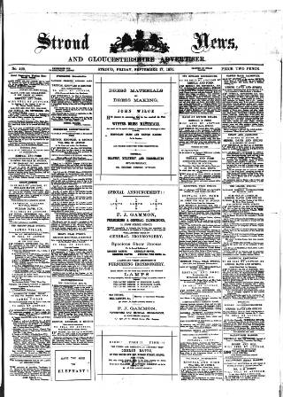 cover page of Stroud News and Gloucestershire Advertiser published on September 17, 1875