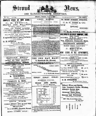 cover page of Stroud News and Gloucestershire Advertiser published on May 2, 1890