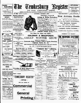 cover page of Tewkesbury Register published on October 5, 1907
