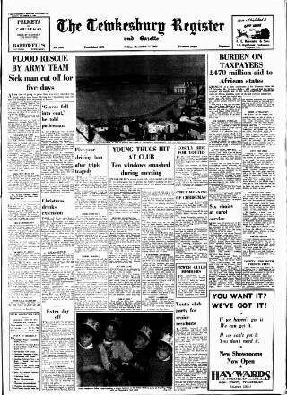 cover page of Tewkesbury Register published on December 17, 1965