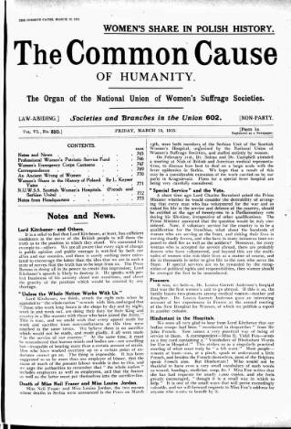 cover page of Common Cause published on March 19, 1915