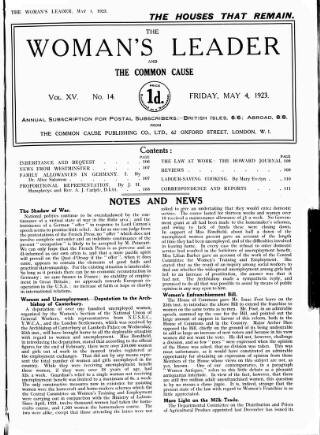 cover page of Common Cause published on May 4, 1923