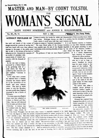 cover page of Woman's Signal published on May 2, 1895