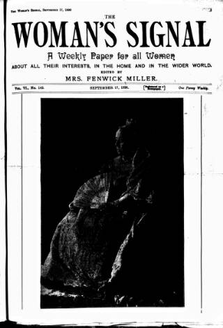 cover page of Woman's Signal published on September 17, 1896