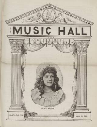 cover page of Music Hall and Theatre Review published on June 18, 1892