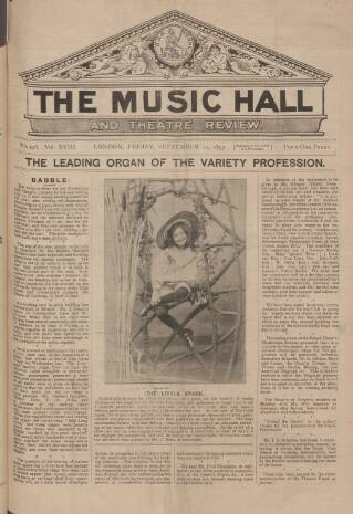cover page of Music Hall and Theatre Review published on September 17, 1897
